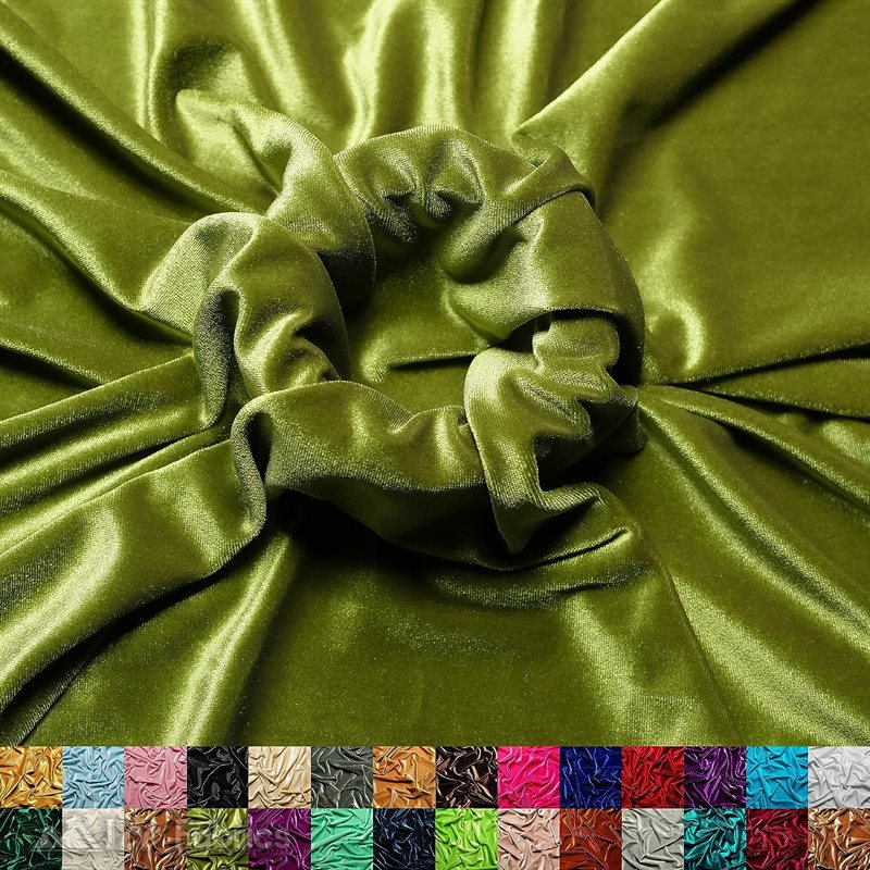 Ice Fabrics Stretch Velvet Fabric Soft and Smooth ICE FABRICS Light Olive Green