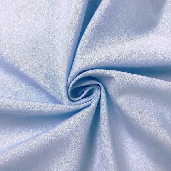 Light Blue Solid Soft Poly Cotton Fabric By The Yard - IceFabrics