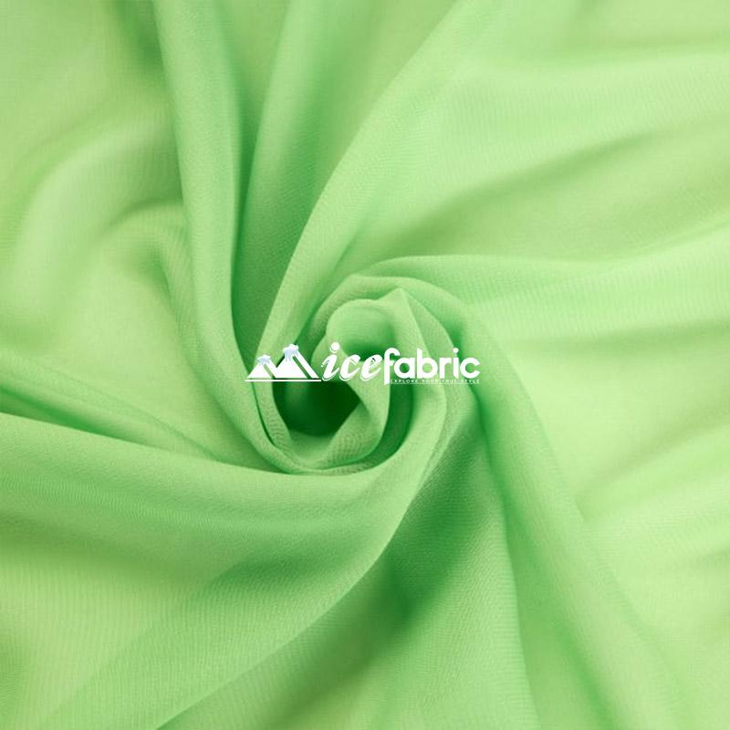 Lime Mia Soft Poly Chiffon Sheer Fabric