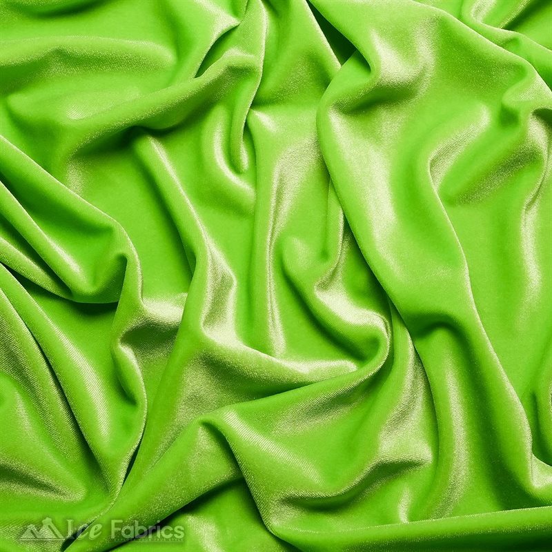 Ice Fabrics Stretch Velvet Fabric Soft and Smooth ICE FABRICS Lime Green