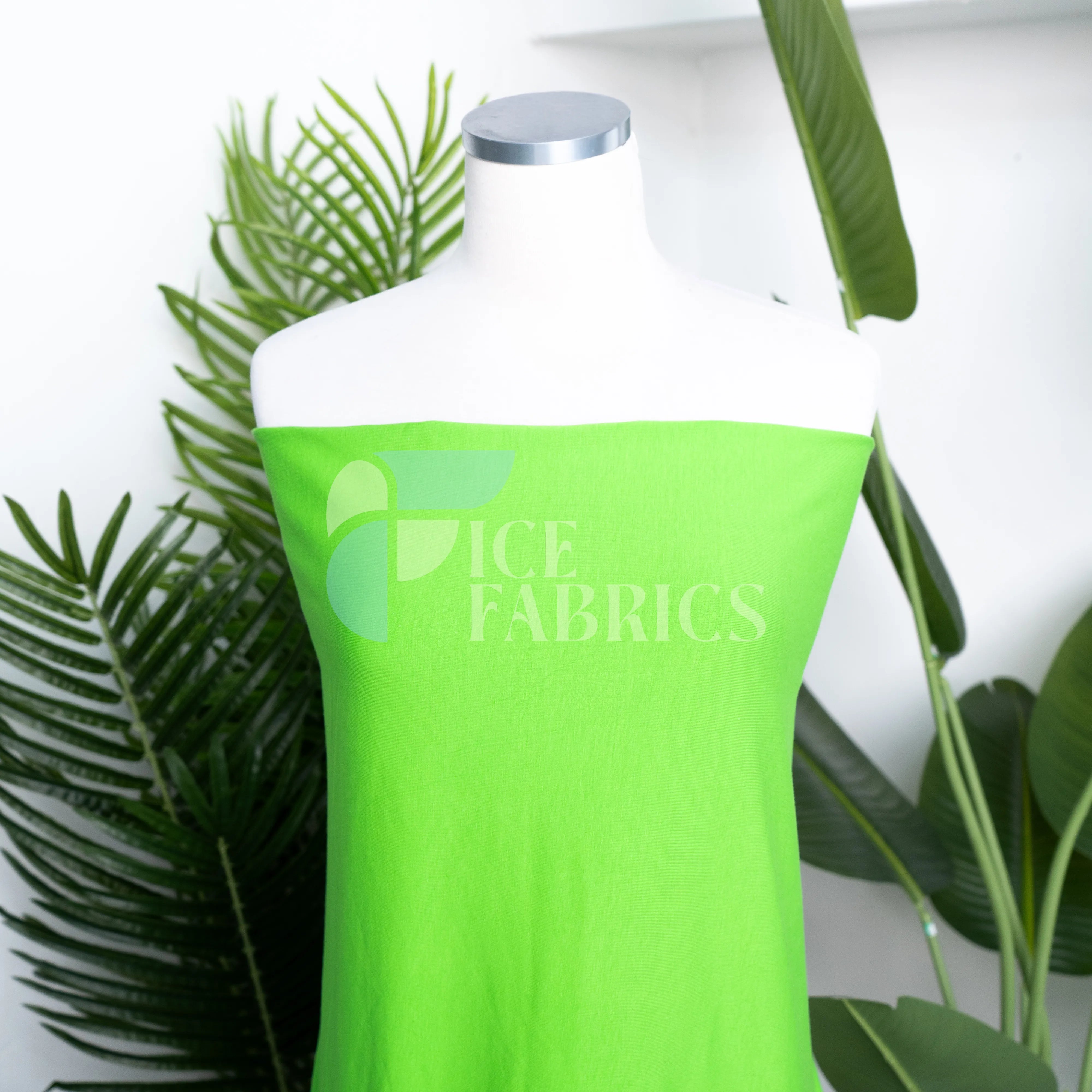 Lime Cotton Spandex Jersey Fabric | FlexCot