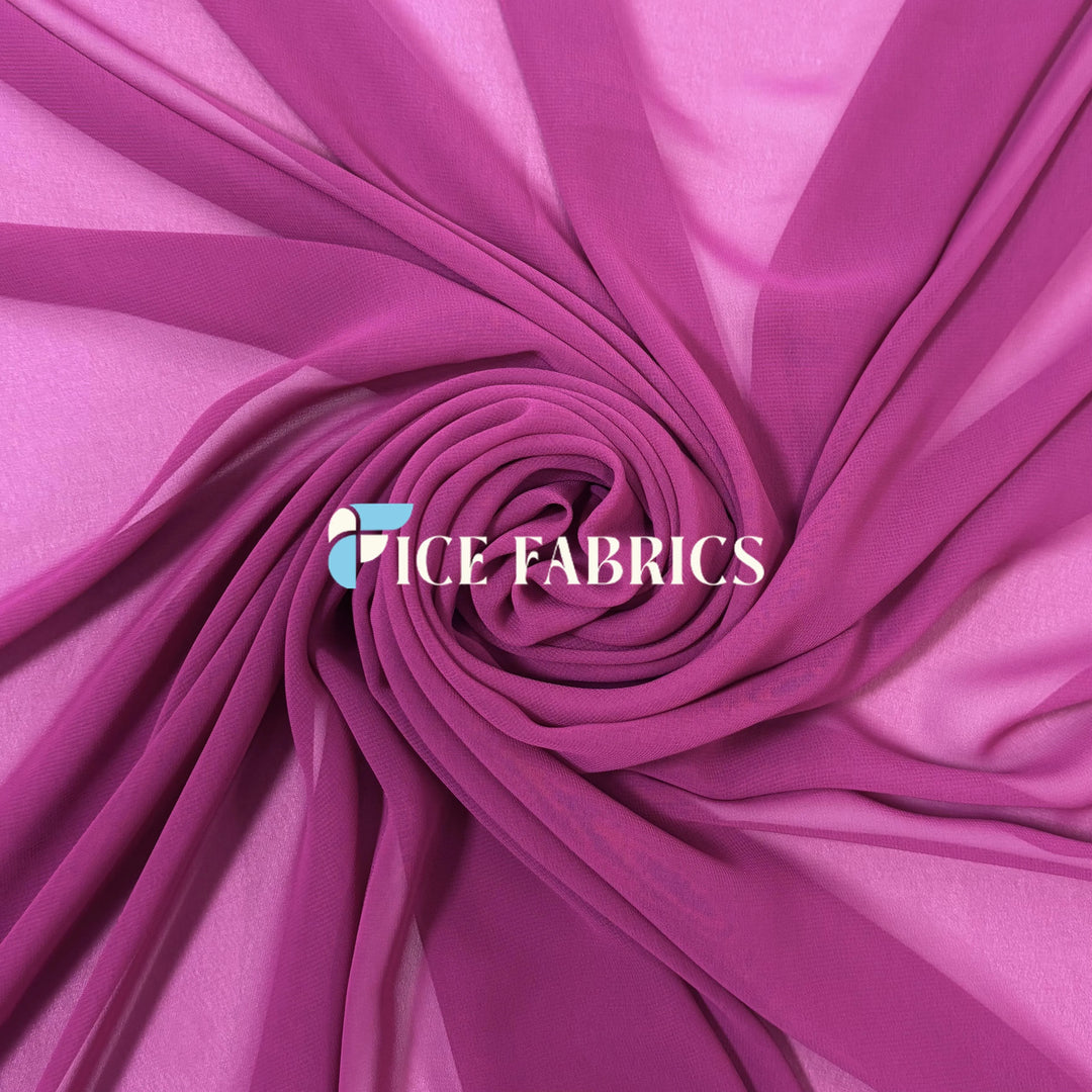 Magenta Mia Chiffon Sheer Fabric By The Yard