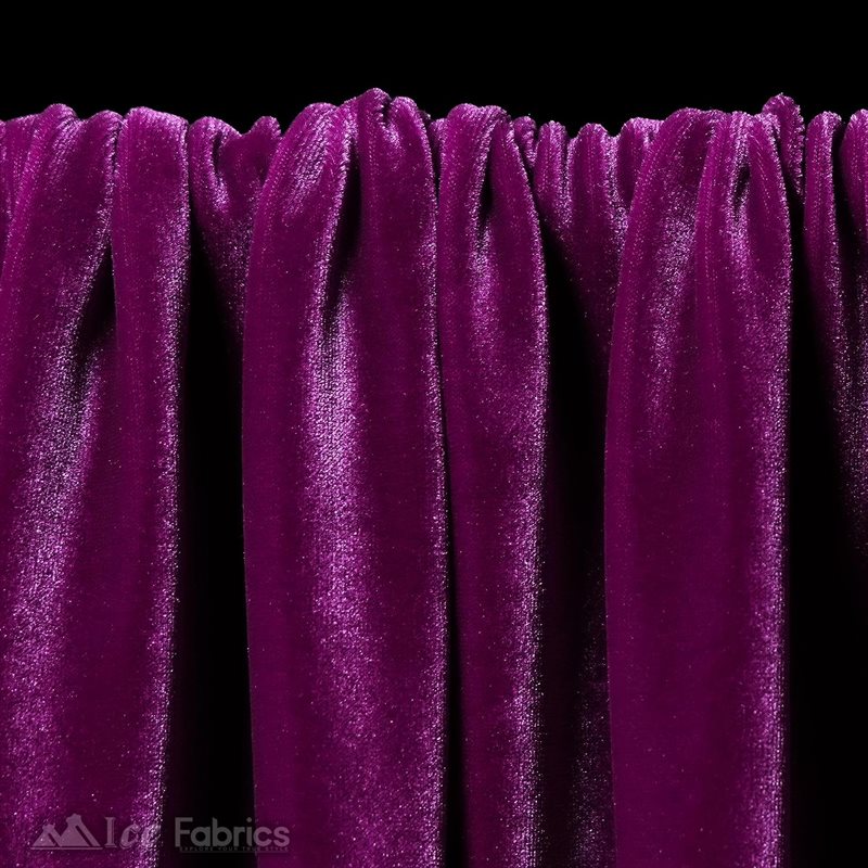 Magenta Stretch Velvet Fabric Soft and Smooth