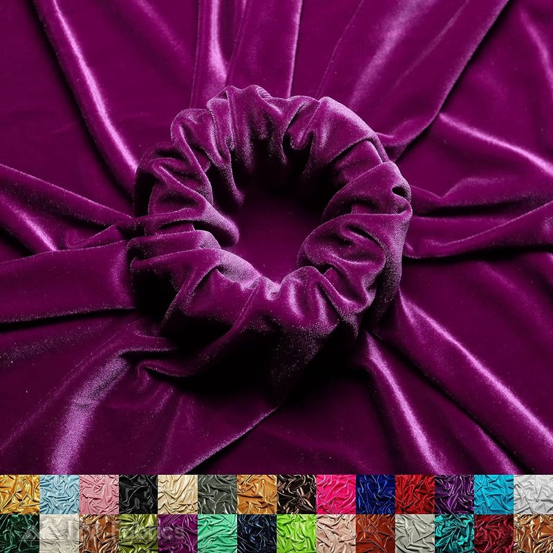 Magenta Stretch Velvet Fabric Soft and Smooth