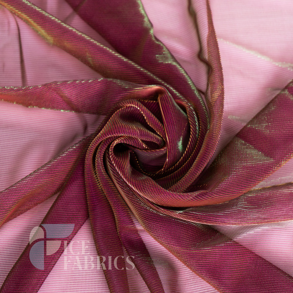 Shimmery Reflective Metallic Mesh Fabric