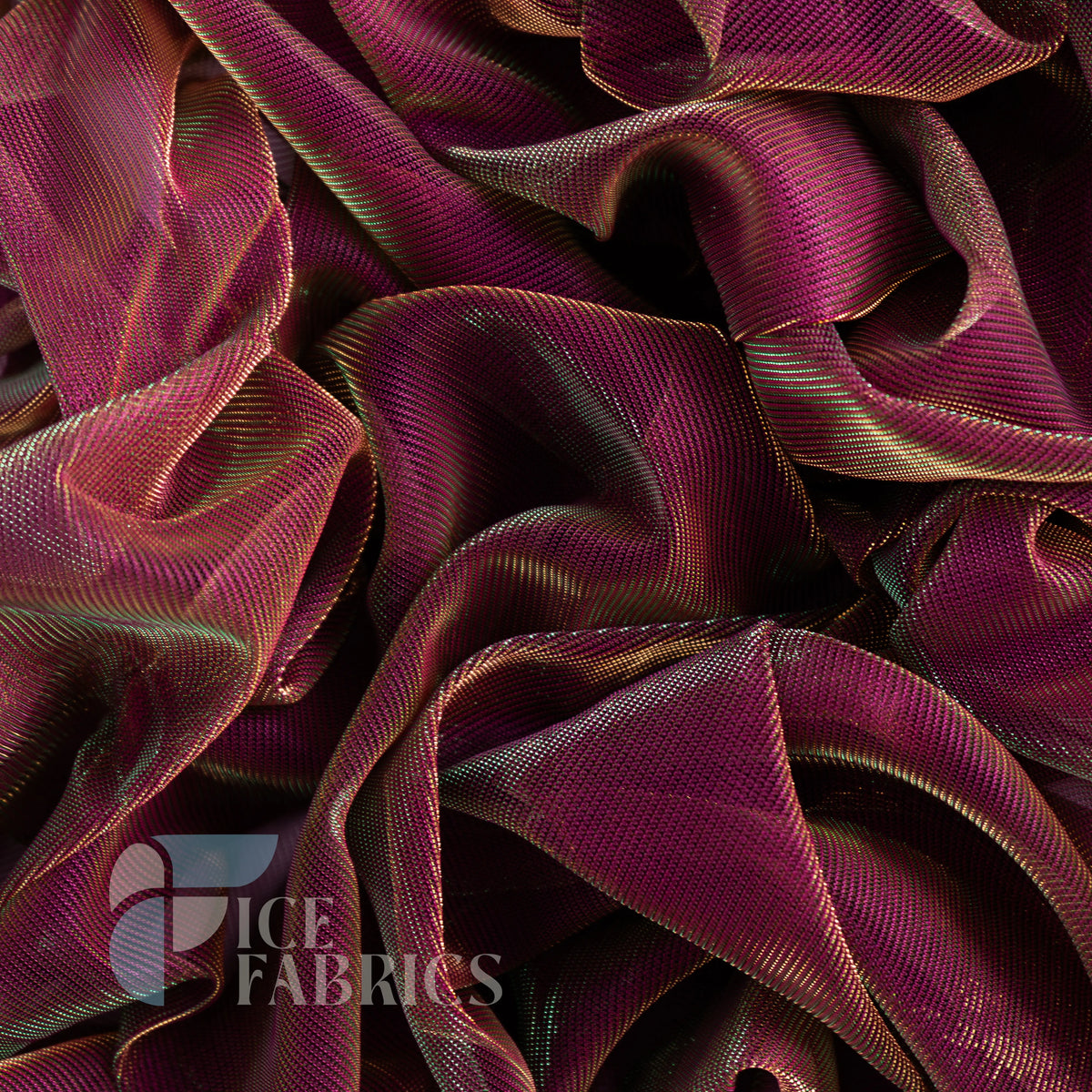 Shimmery Reflective Metallic Mesh Fabric