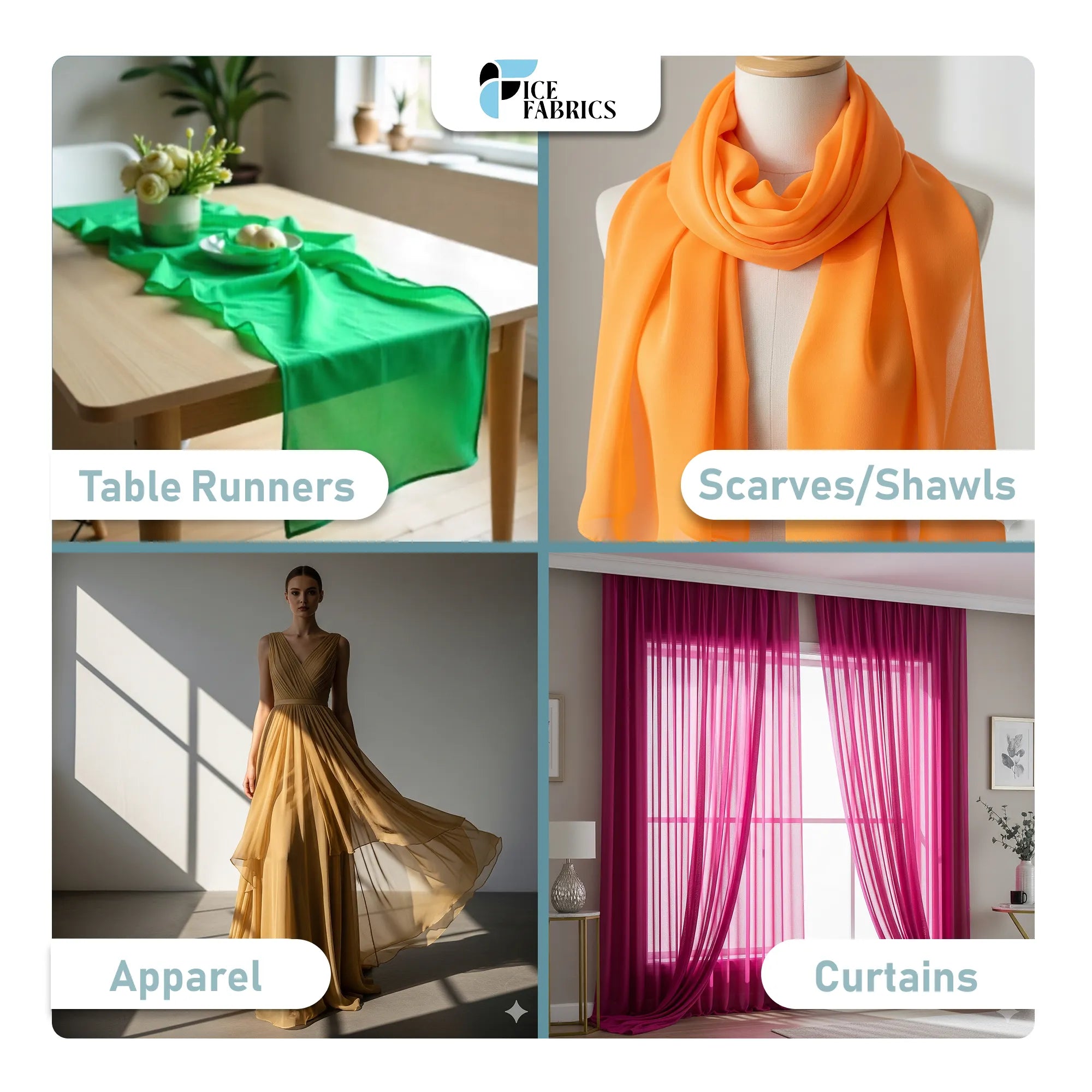  Poly Sheer Chiffon Fabric