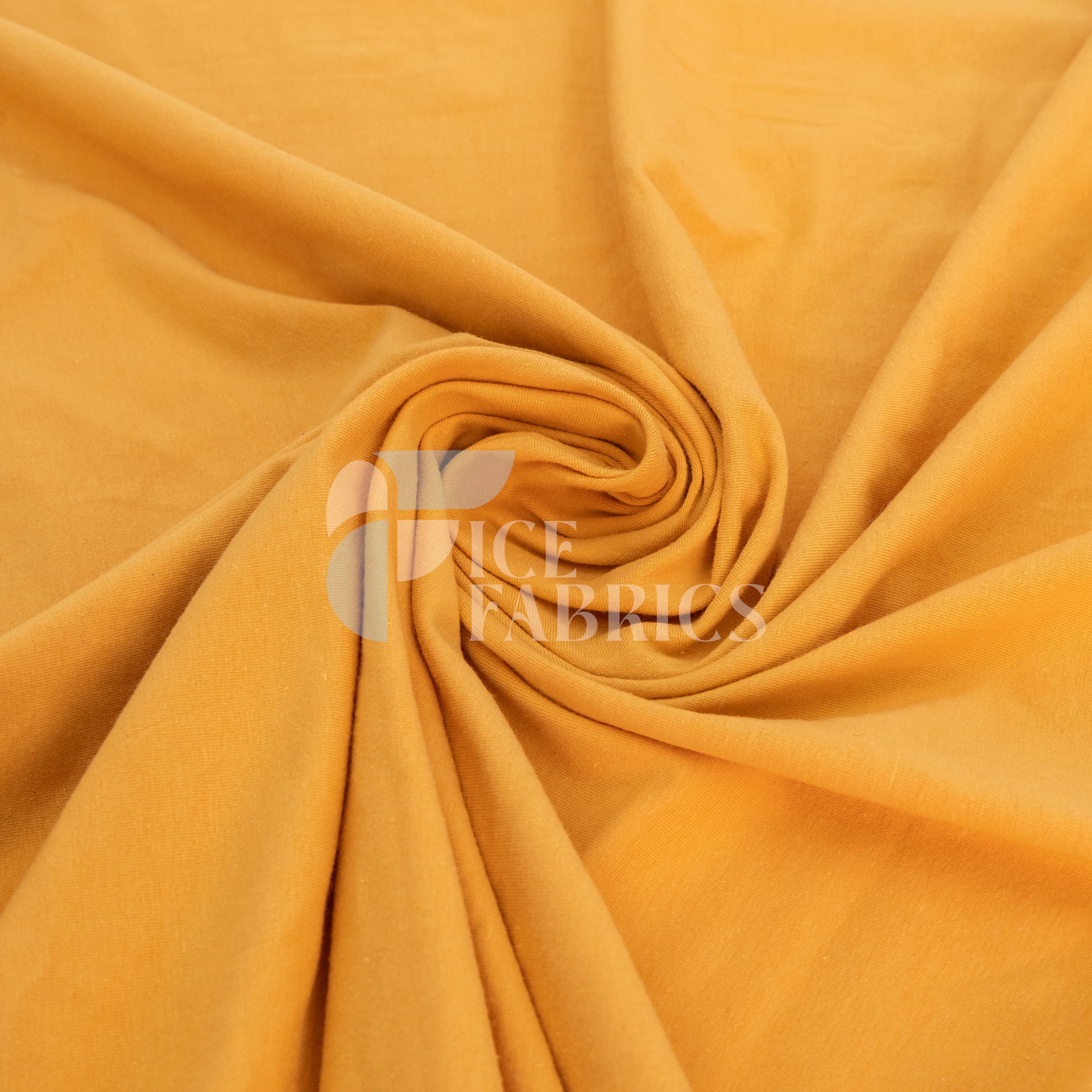Mustard Cotton Spandex Jersey Fabric | FlexCot