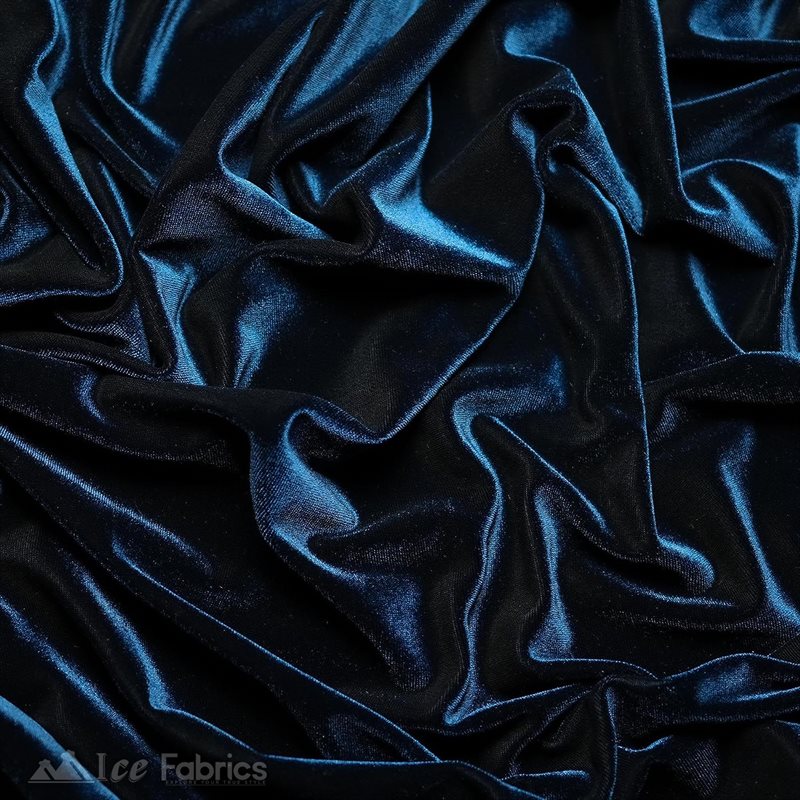 Ice Fabrics Stretch Velvet Fabric Soft and Smooth ICE FABRICS Navy Blue