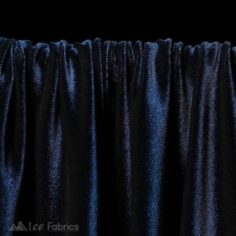 Ice Fabrics Stretch Velvet Fabric Soft and Smooth ICE FABRICS Navy Blue