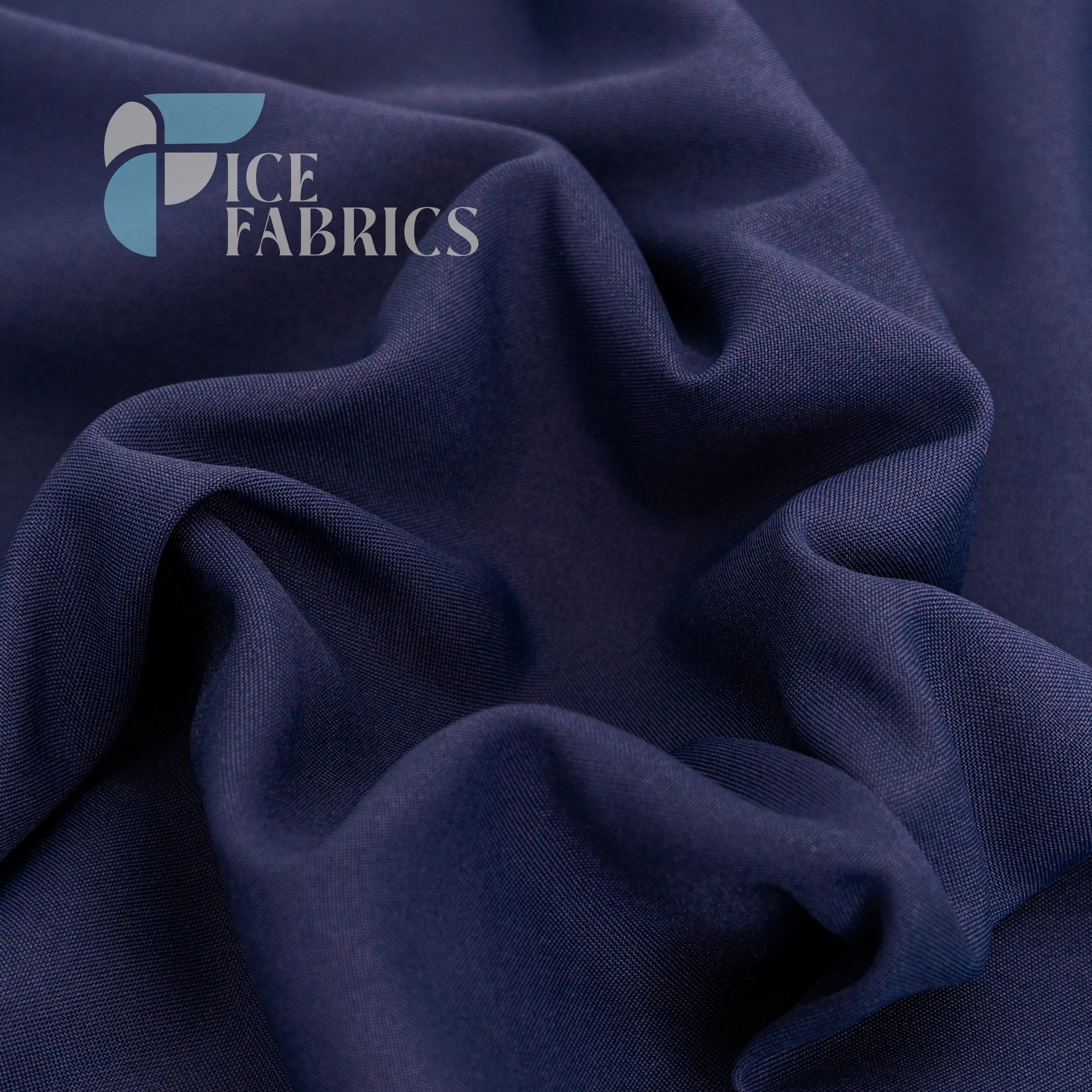 Navy Blue Solid Poly Poplin Fabric By The Yard