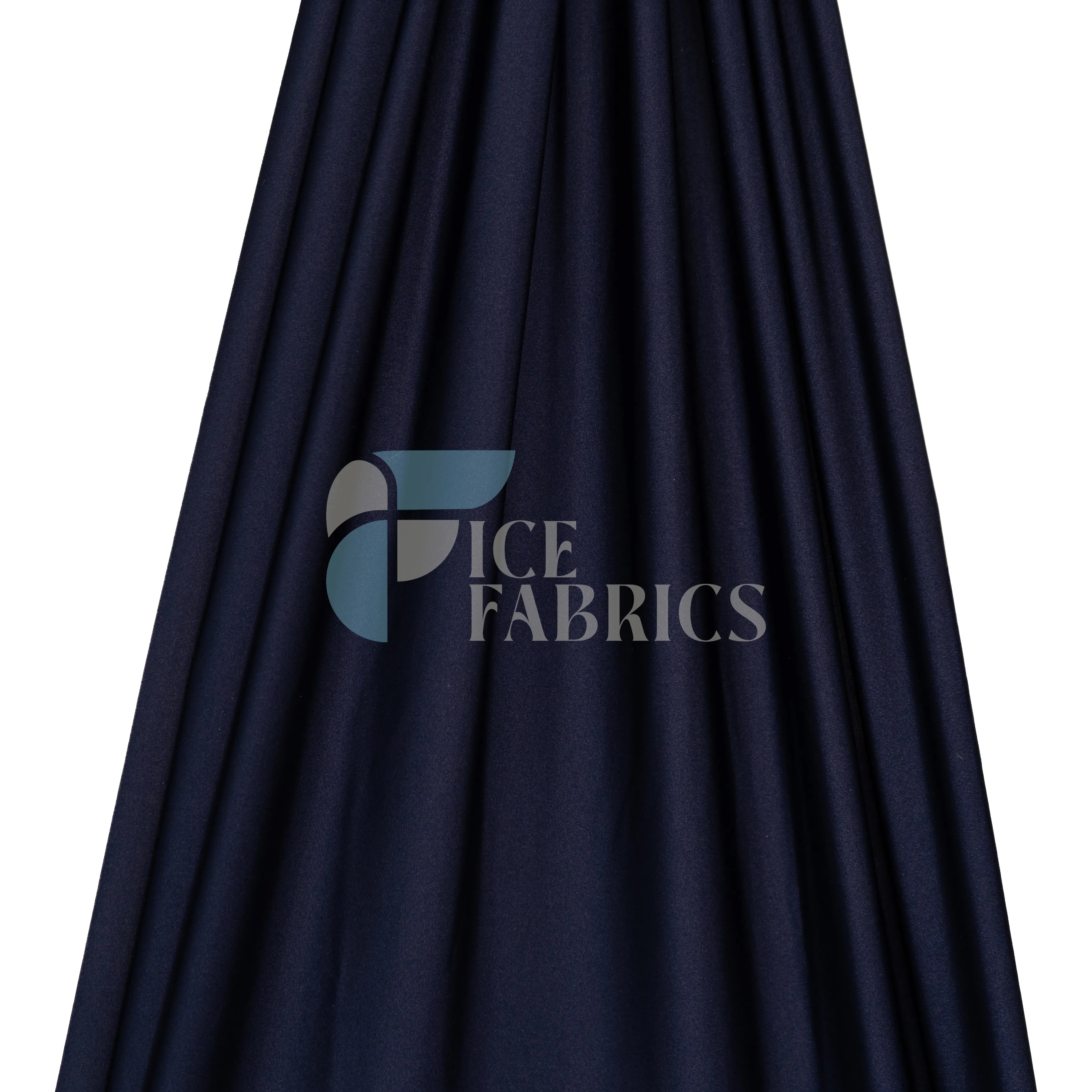 Jordan Navy Blue Shiny Nylon Spandex Fabric / 4 Way stretch