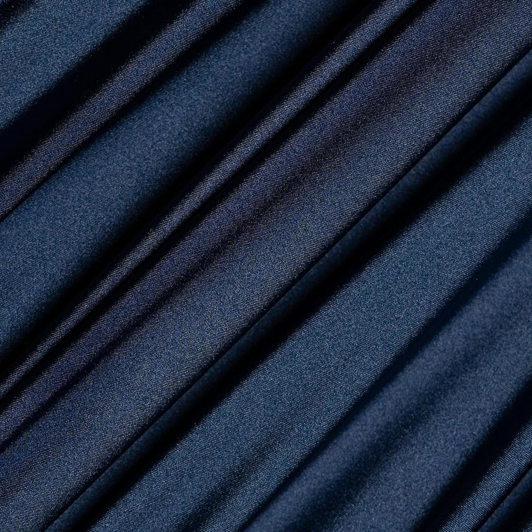 navy blue dress material Navy Blue - Plain Cotton Stretch Sateen Fabric Dress Material