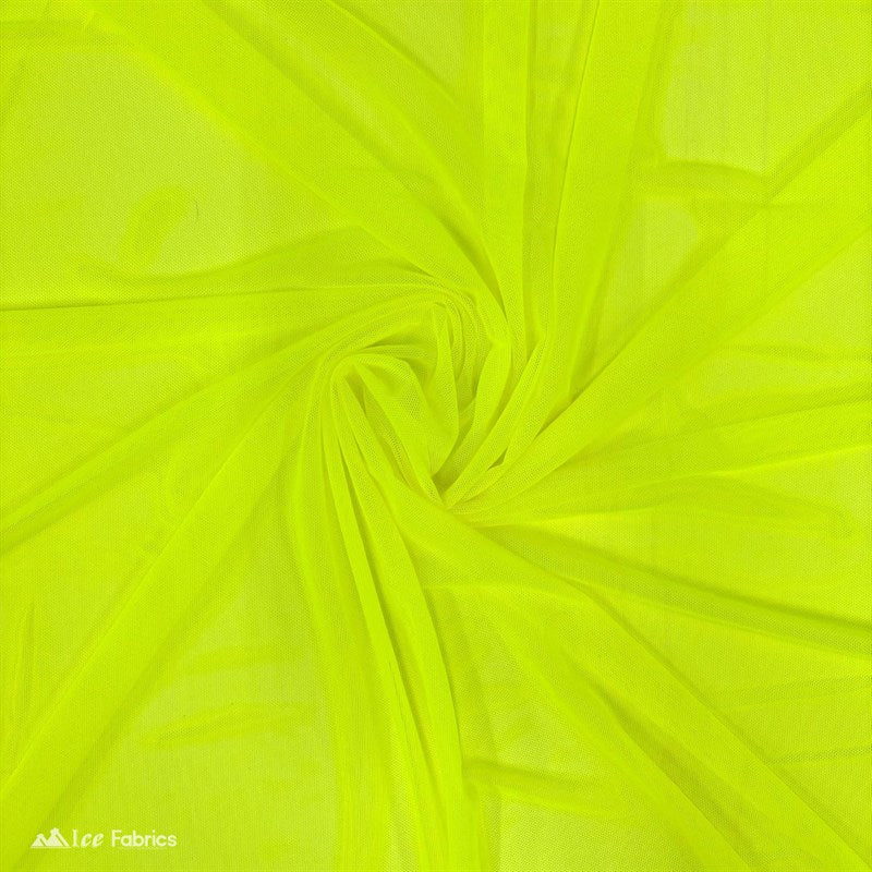 Neon Yellow 4 Way Stretch Nylon Spandex Power Mesh Fabric