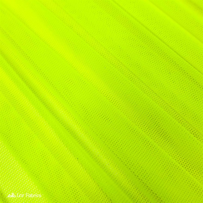 Neon Yellow 4 Way Stretch Nylon Spandex Power Mesh Fabric