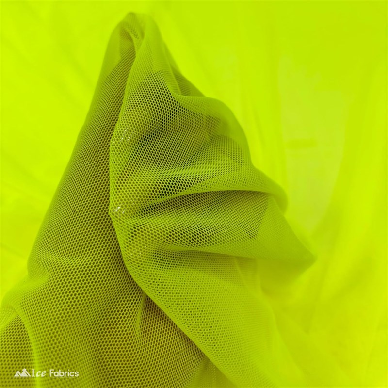 Neon Yellow 4 Way Stretch Nylon Spandex Power Mesh Fabric