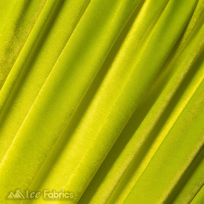 4 Way Stretch Silky Satin Wholesale Fabric By The Roll (20 Yards ) ICE FABRICS |Neon Yellow
