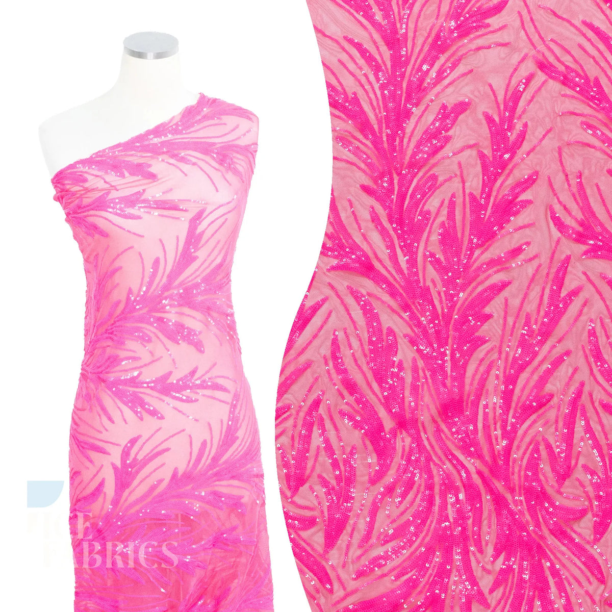 Flame 4 Way Stretch Sequin Spandex Fabric