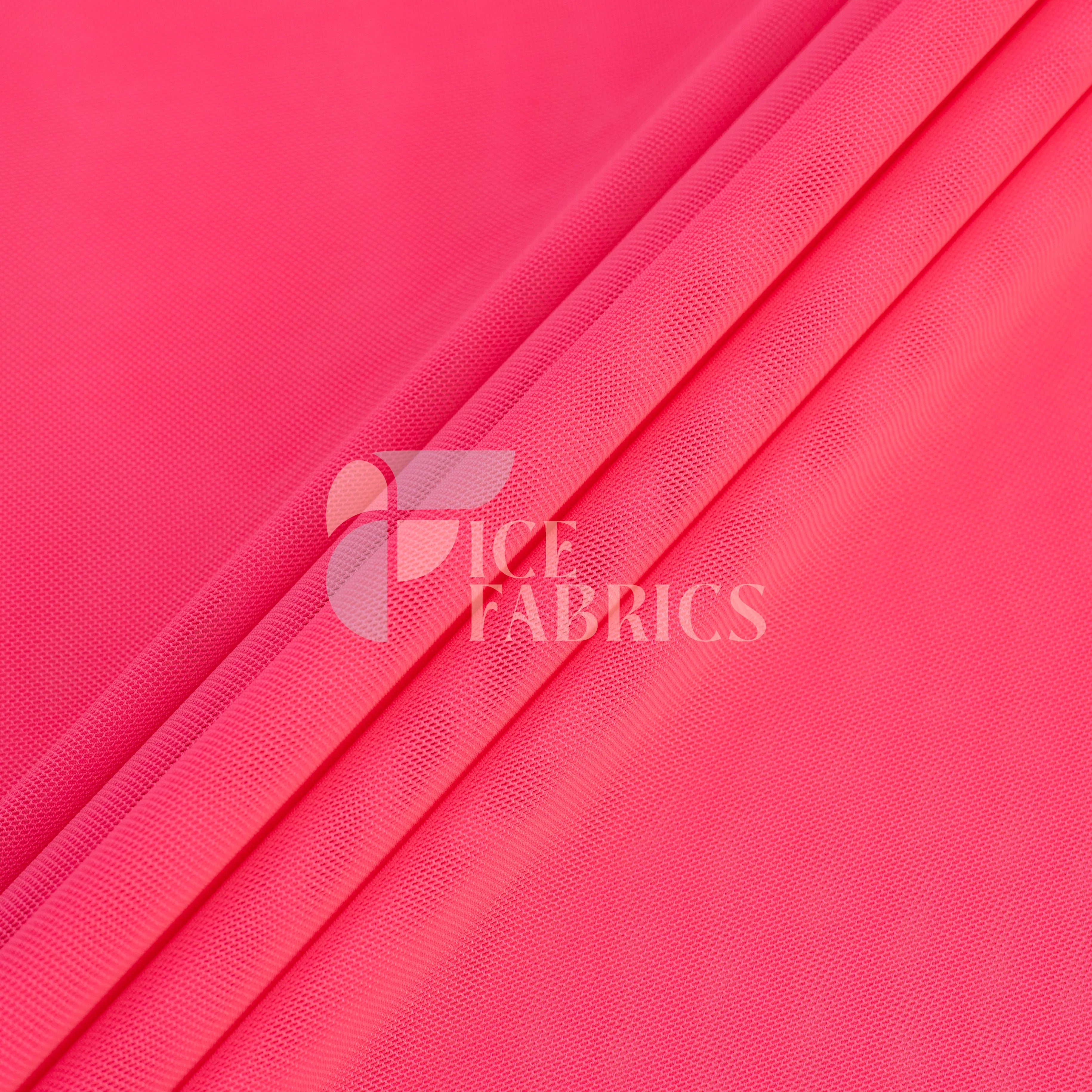 Neon Pink 4 Way Stretch Nylon Spandex Power Mesh Fabric