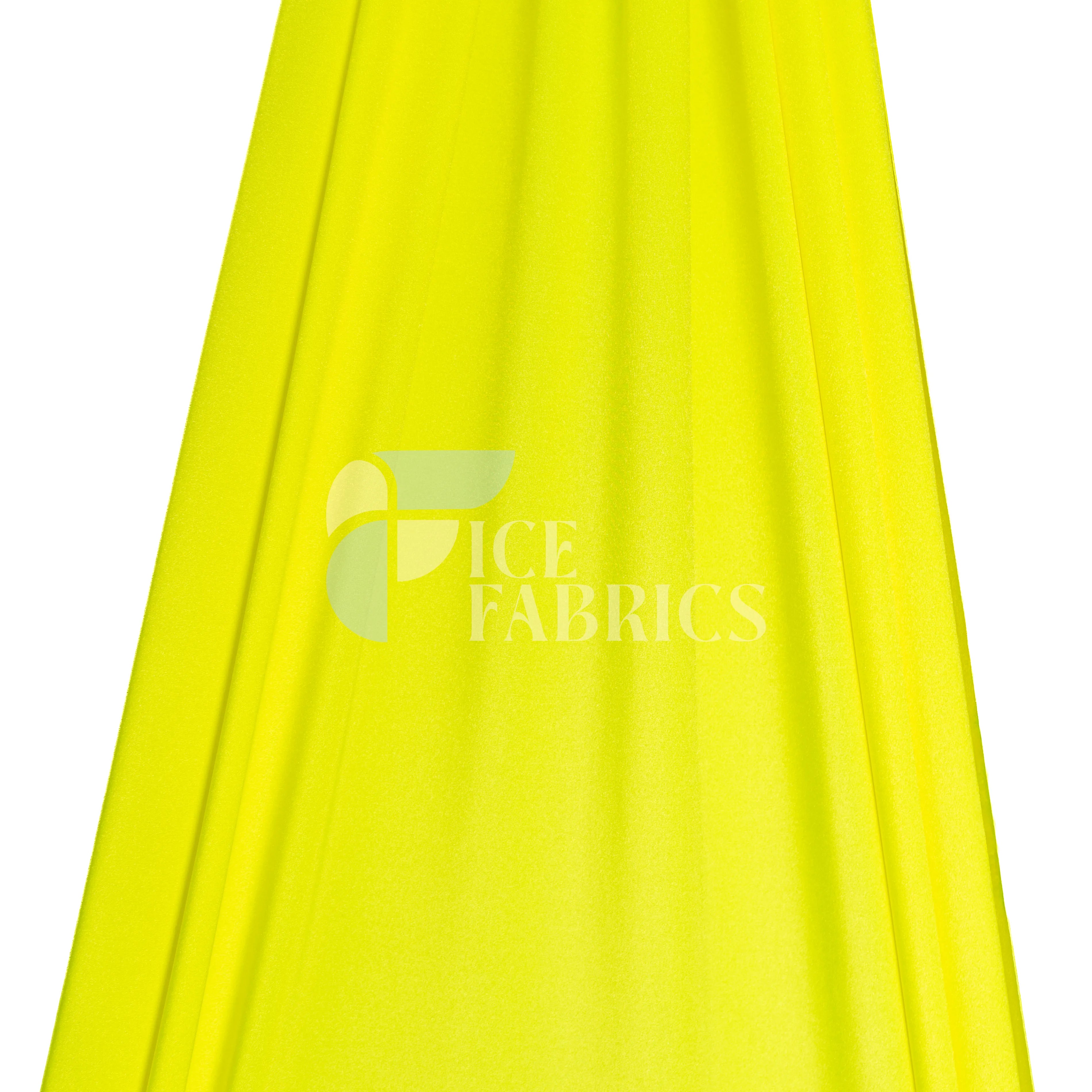 Jordan Neon Yellow Shiny Nylon Spandex Fabric / 4 Way stretch