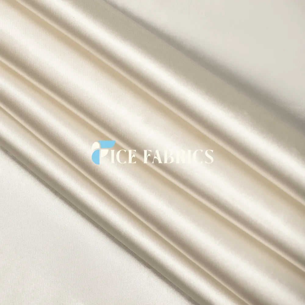 Ivory Luxury Silk Stretch Satin Fabric