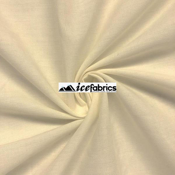 Off White Poly Cotton Broadcloth Fabric By The Yard