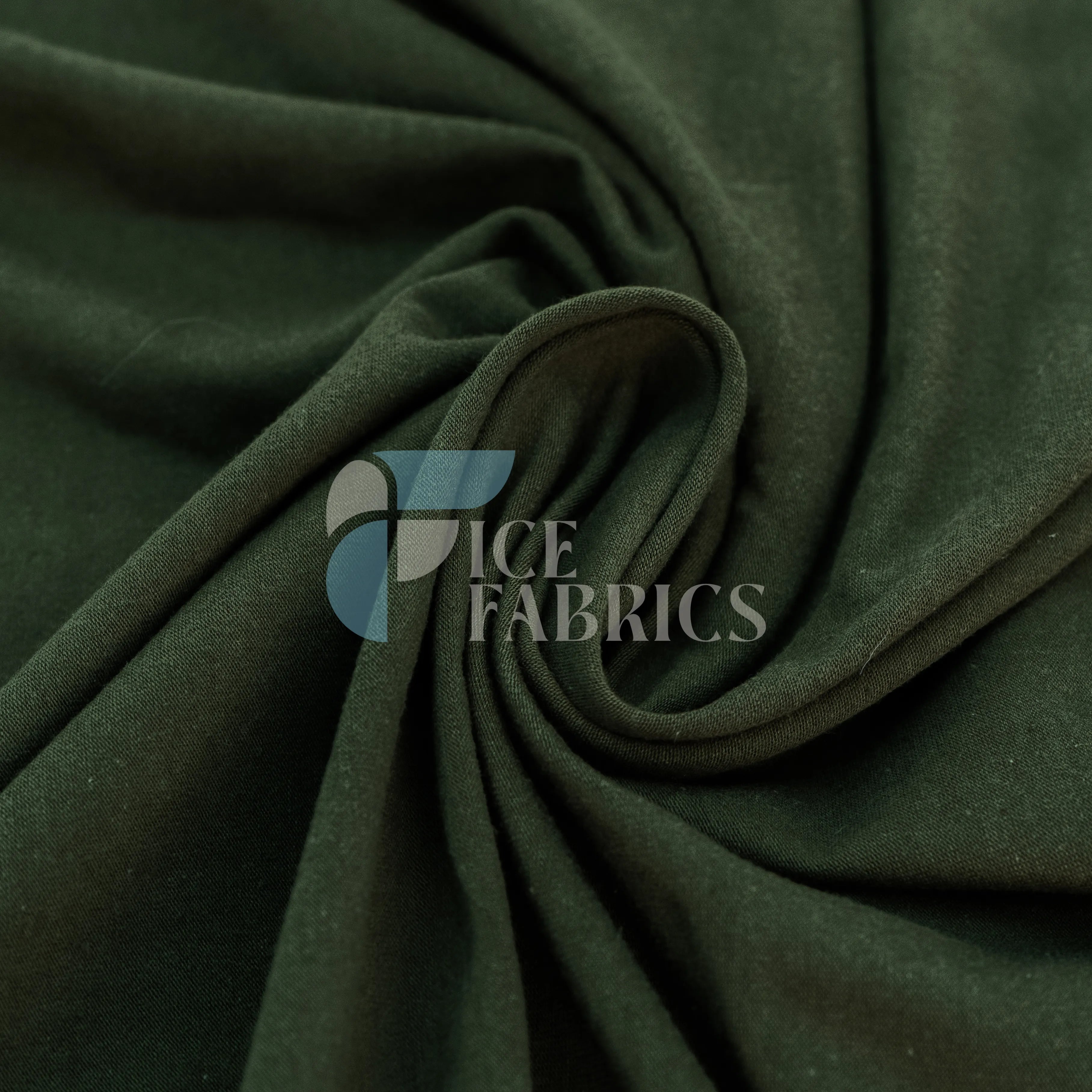 Olive Cotton Spandex Jersey Fabric | FlexCot
