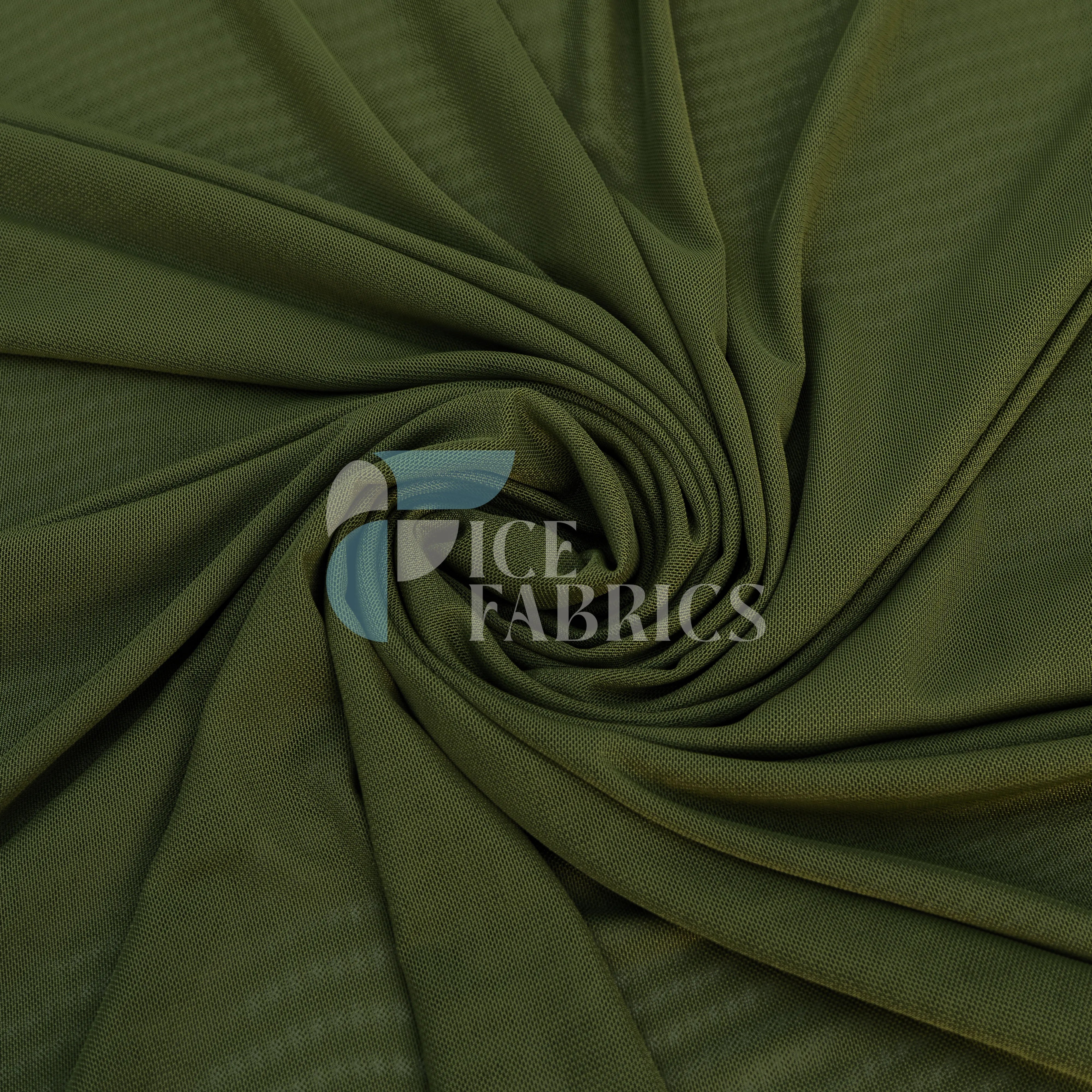 Olive 4 Way Stretch Nylon Spandex Power Mesh Fabric