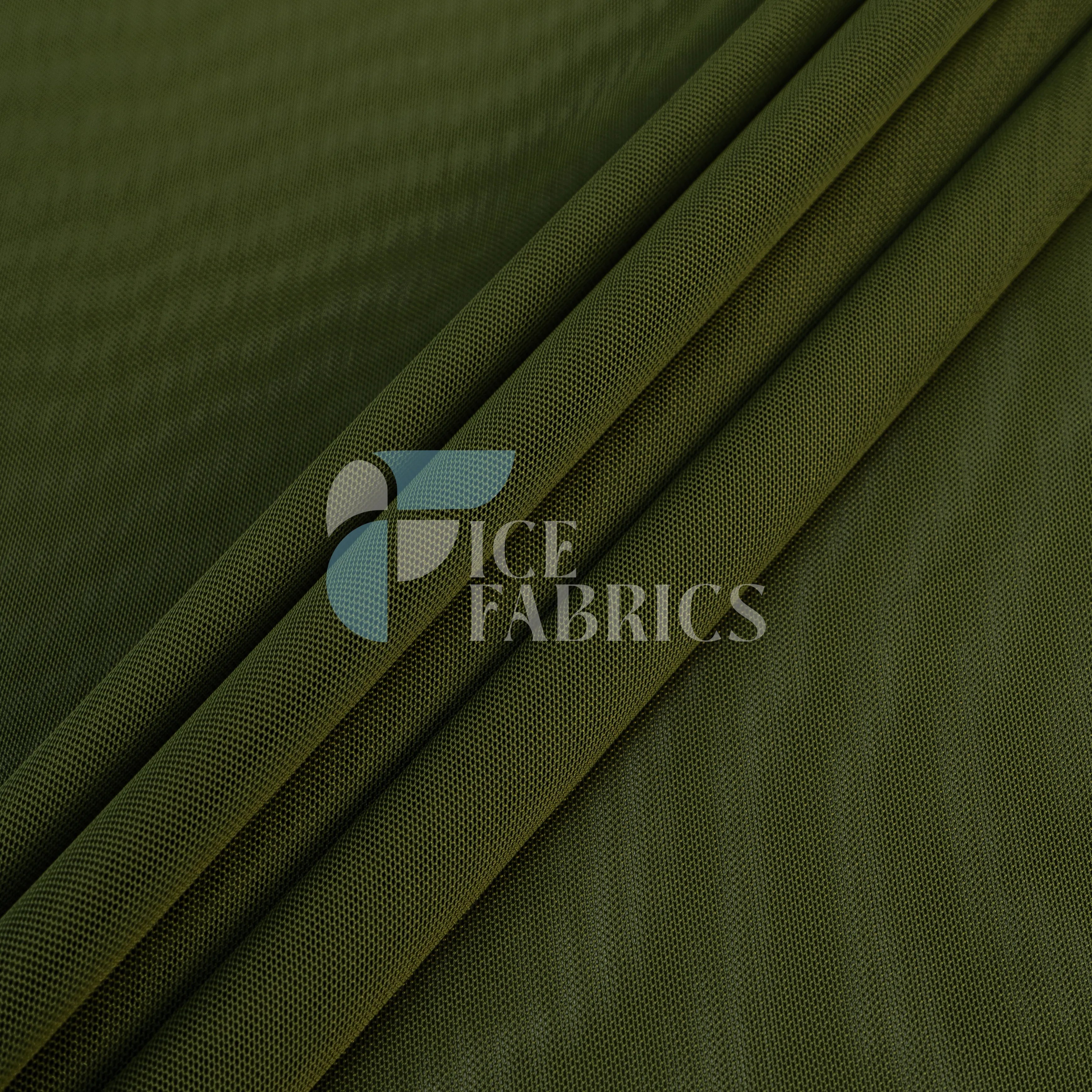 Olive 4 Way Stretch Nylon Spandex Power Mesh Fabric