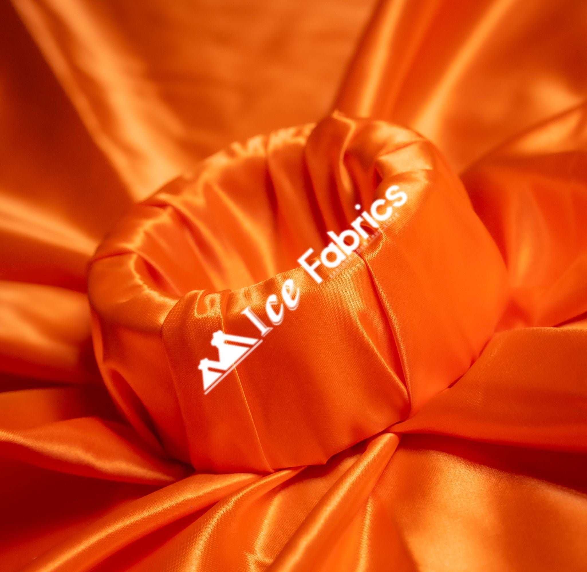 Orange Shiny Bridal Satin Fabric - Ice fabrics