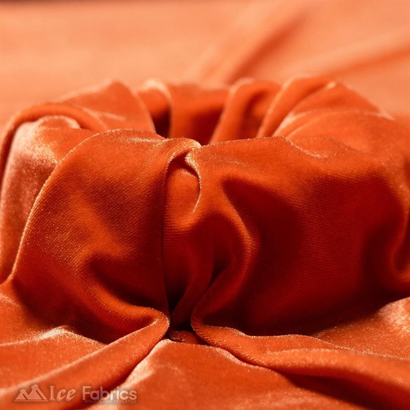 Ice Fabrics Stretch Velvet Fabric Soft and Smooth ICE FABRICS Orange