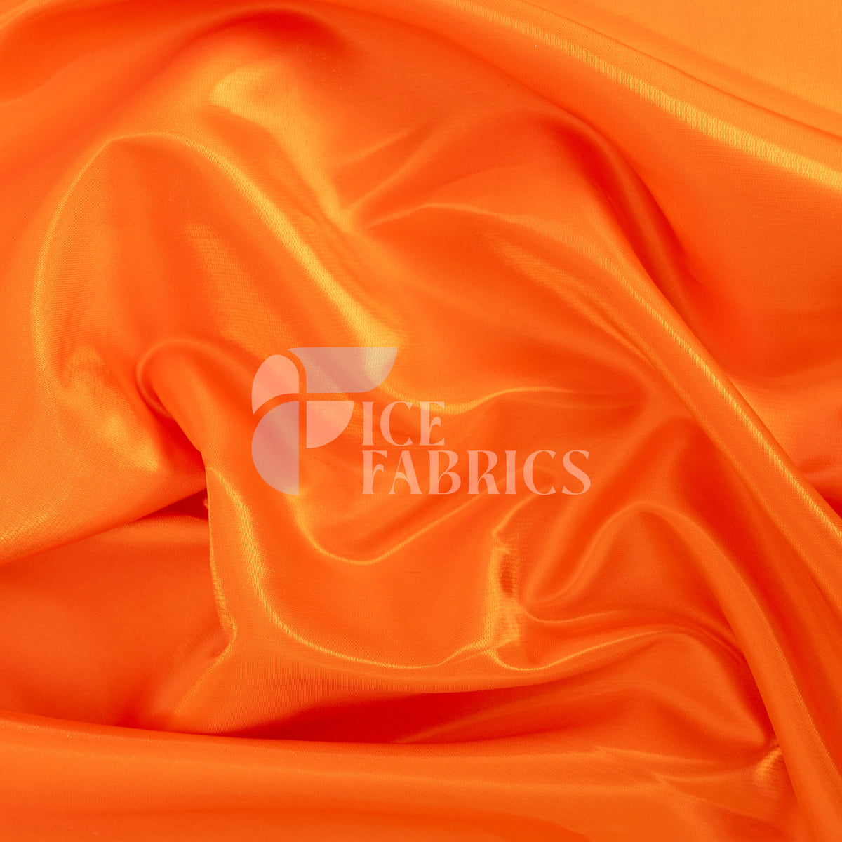 Orange Silky Satin Fabric by the yard