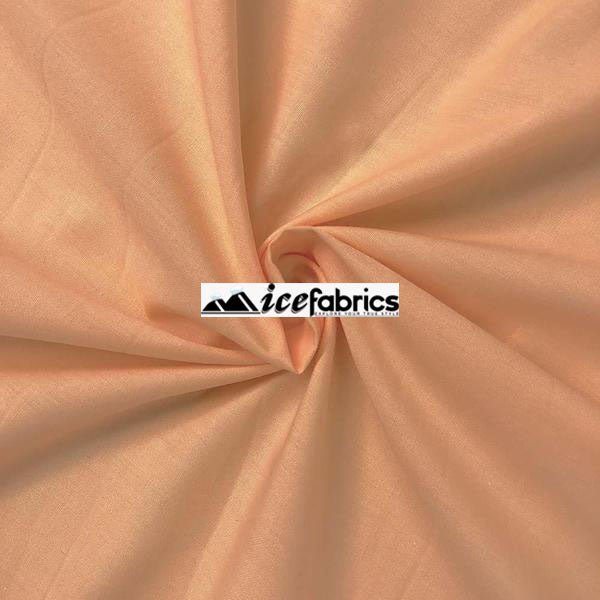 Peach Poly Cotton Broadcloth Fabric By The Yard