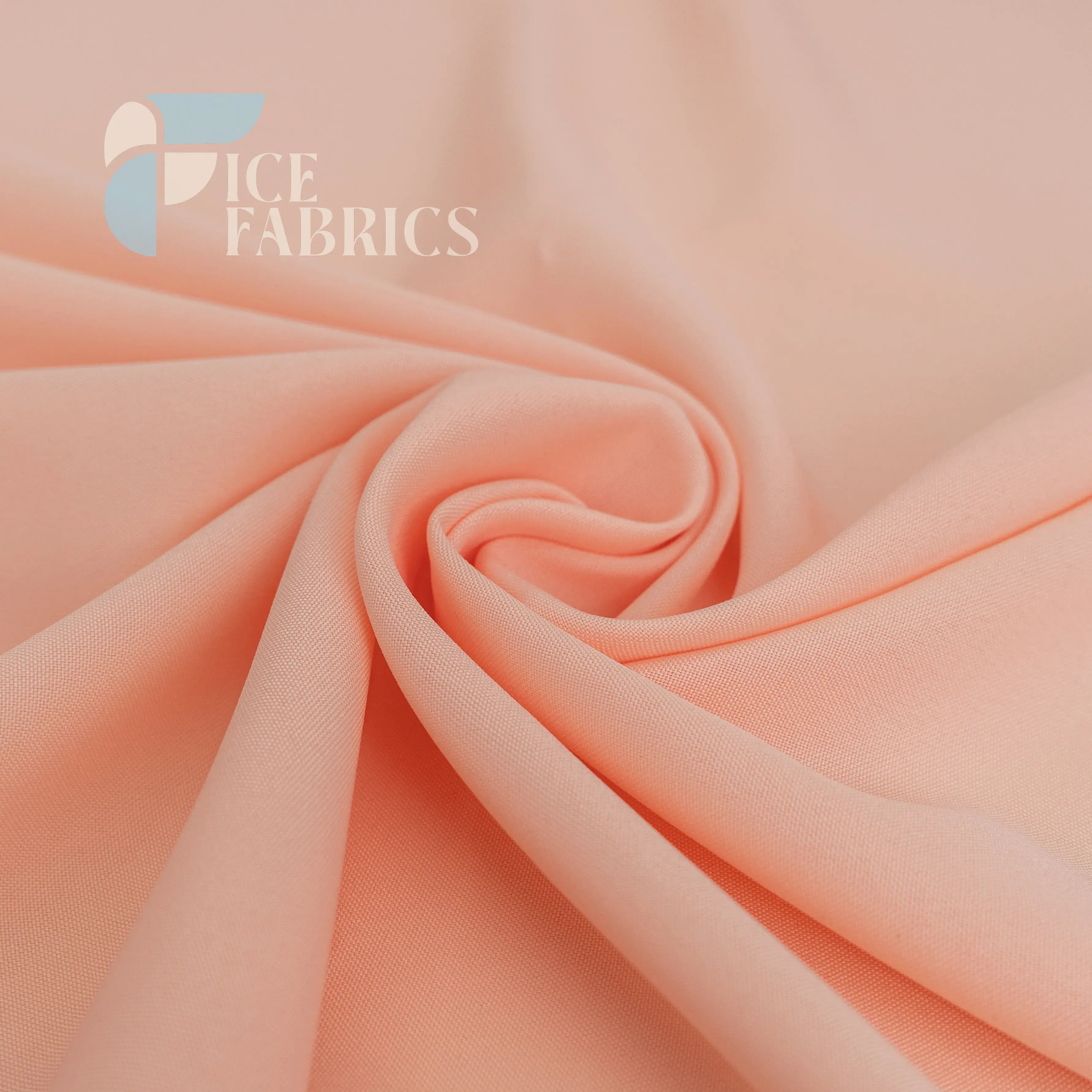 Peach Solid Poly Poplin Fabric By The Yard