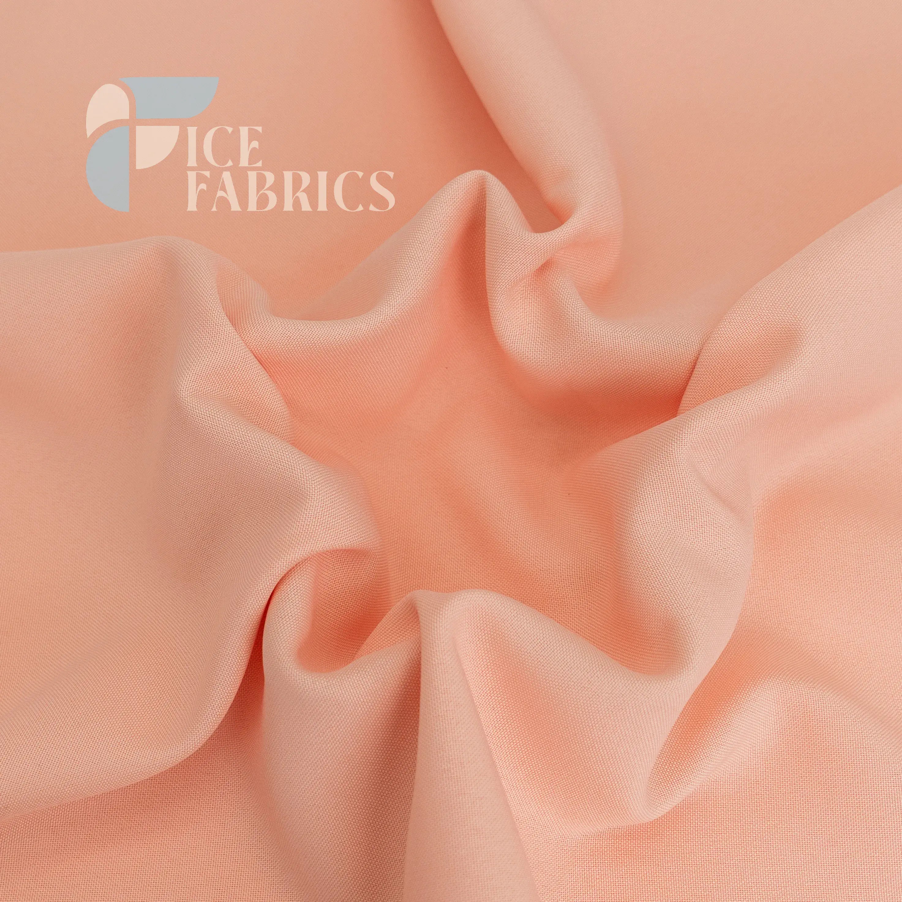 Peach Solid Poly Poplin Fabric By The Yard