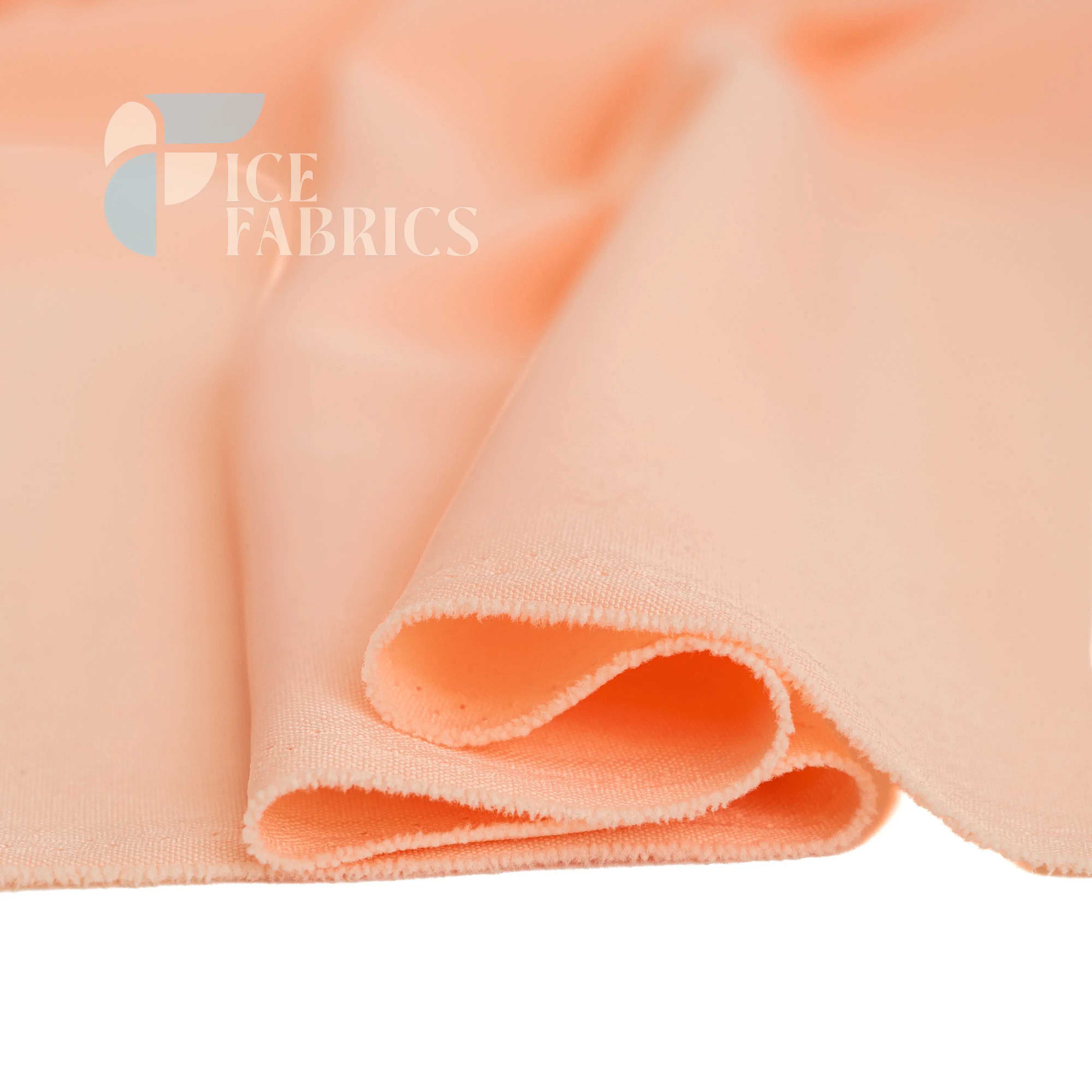 Peach Solid Poly Poplin Fabric By The Yard