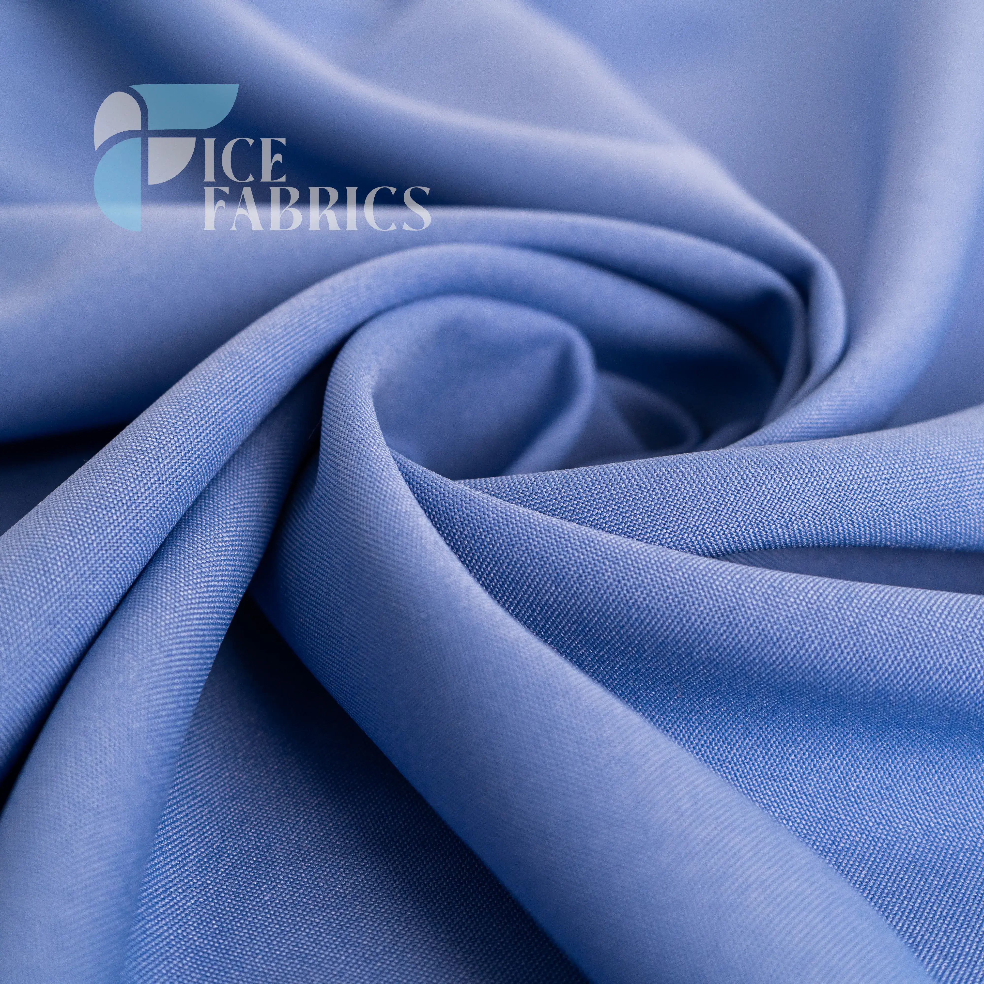 Perry Blue Solid Poly Poplin Fabric By The Yard