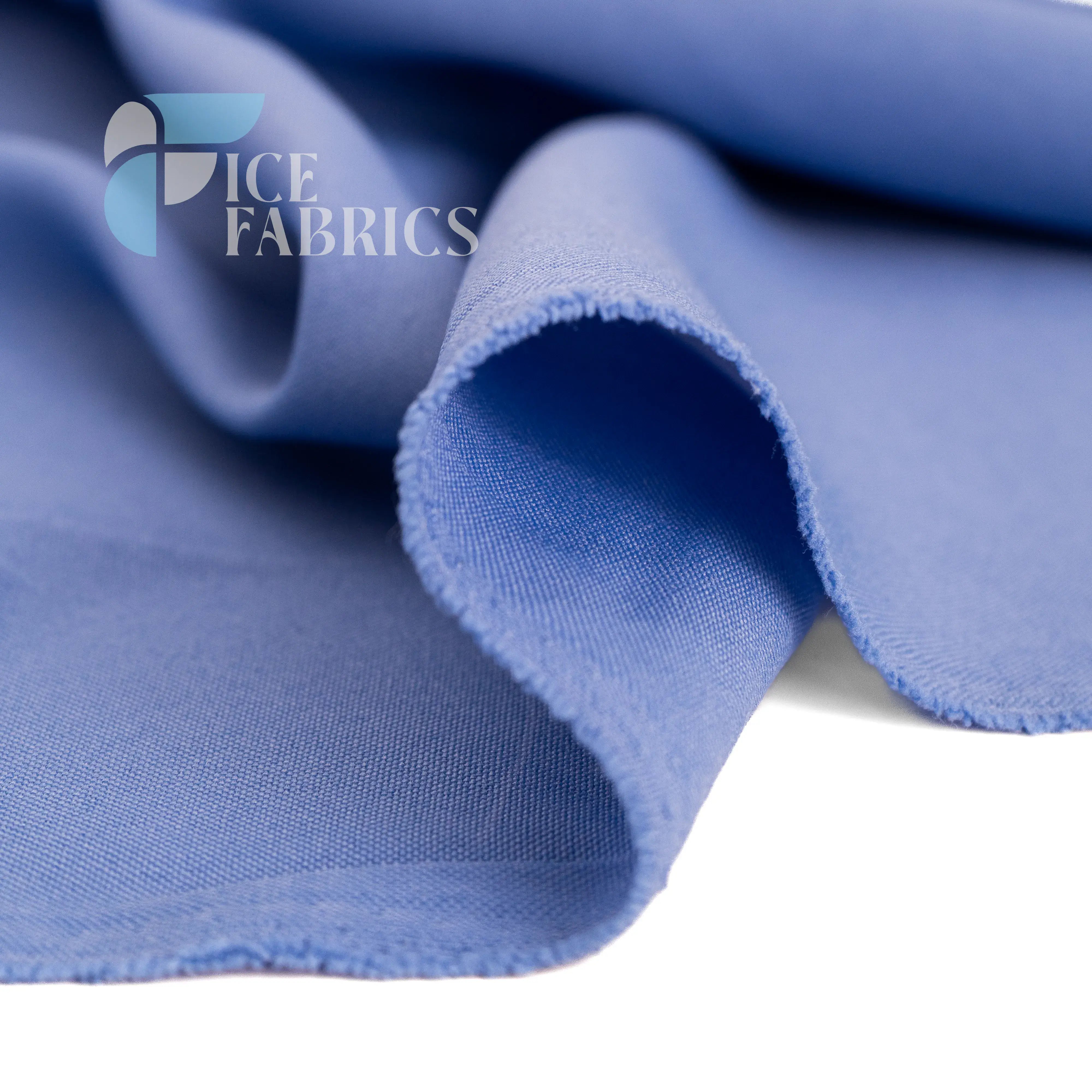 Perry Blue Solid Poly Poplin Fabric By The Yard