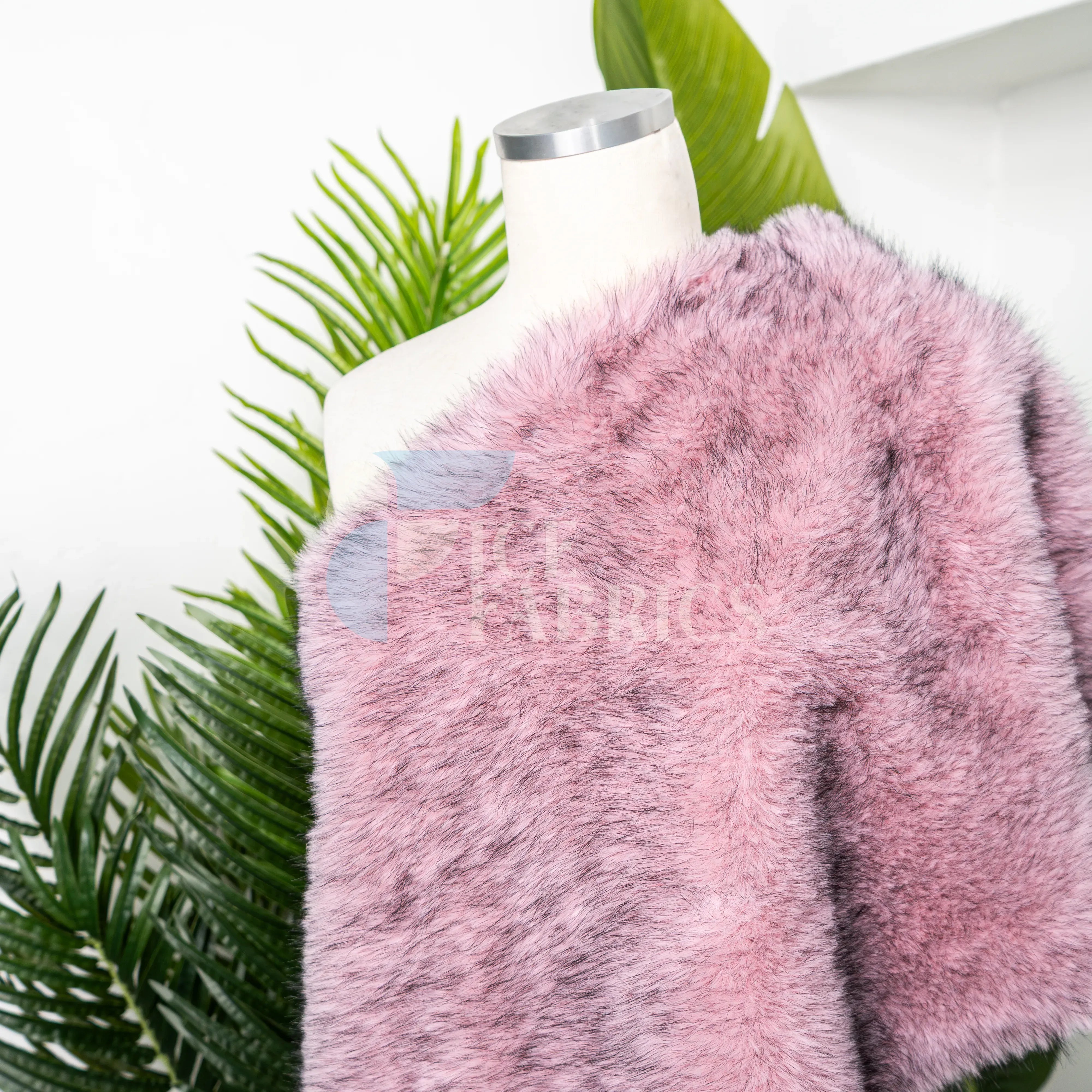 Pink Black Arctic Faux Fur by the Yard