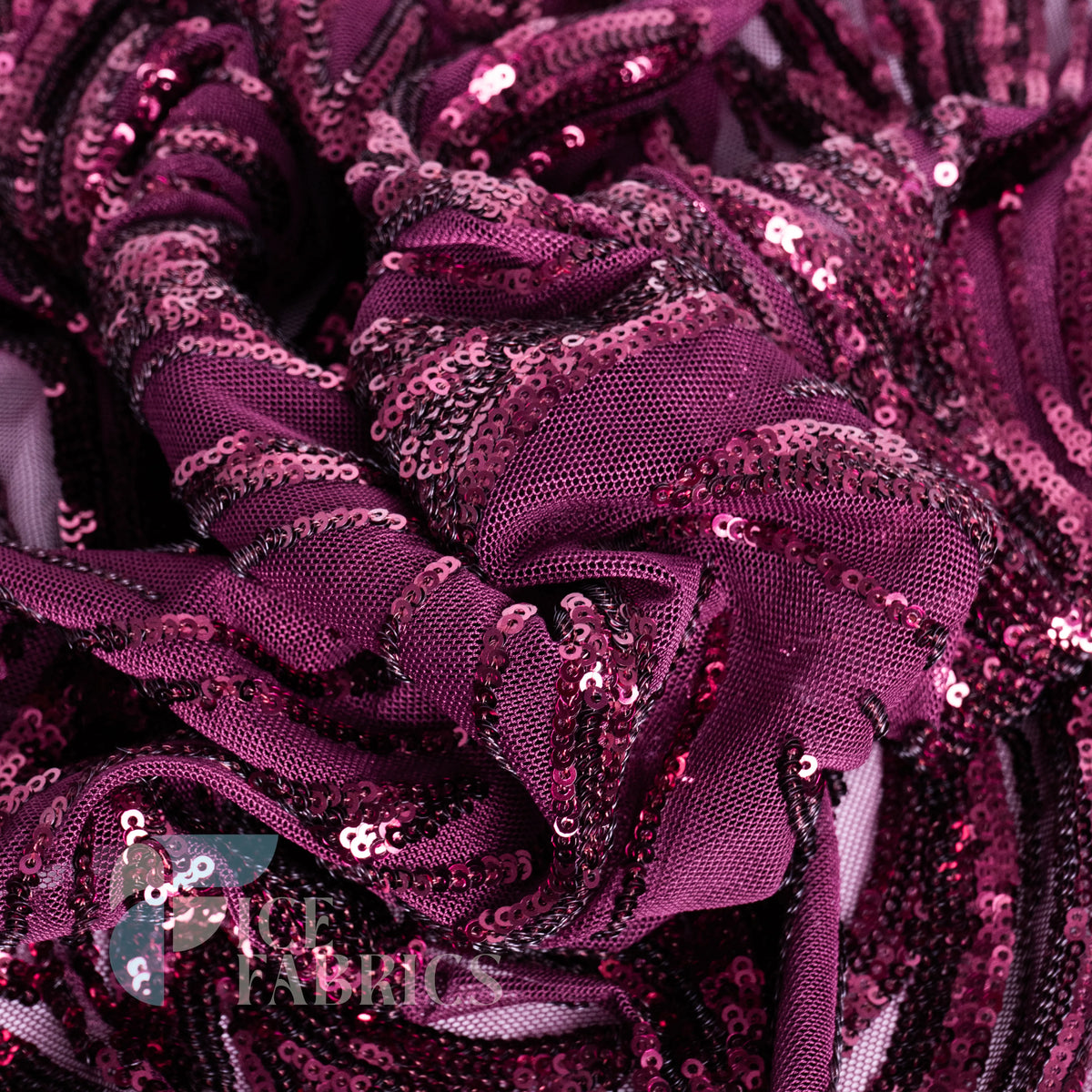 Flame 4 Way Stretch Sequin Spandex Fabric