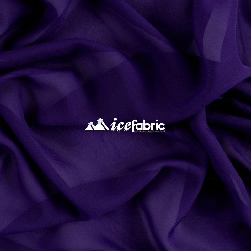Purple Mia Soft Poly Chiffon Sheer Fabric By The Yard