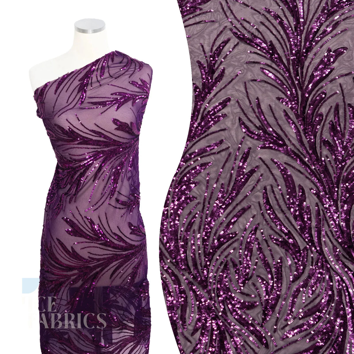 Flame 4 Way Stretch Sequin Spandex Fabric