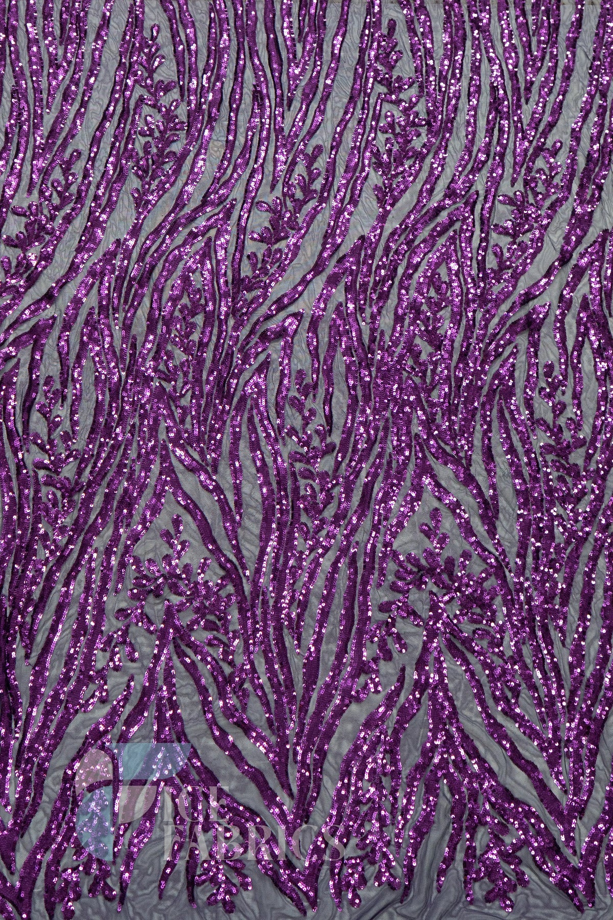 Wild Vine 4 Way Stretch Sequin Fabric on Mesh