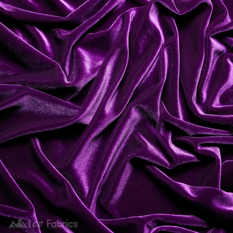 Ice Fabrics Stretch Velvet Fabric Soft and Smooth ICE FABRICS Purple