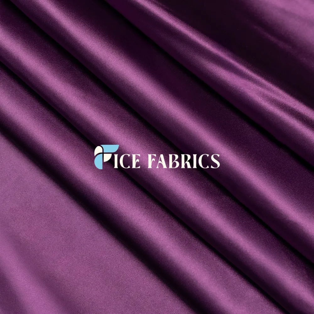 Purple Luxury Silk Stretch Satin Fabric