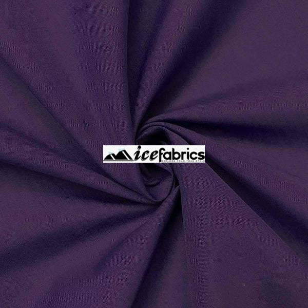 Purple Poly Cotton Broadcloth Fabric By The Yard