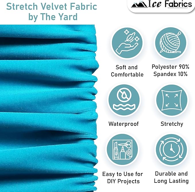 Ice Fabrics Stretch Velvet Fabric Soft and Smooth-Red