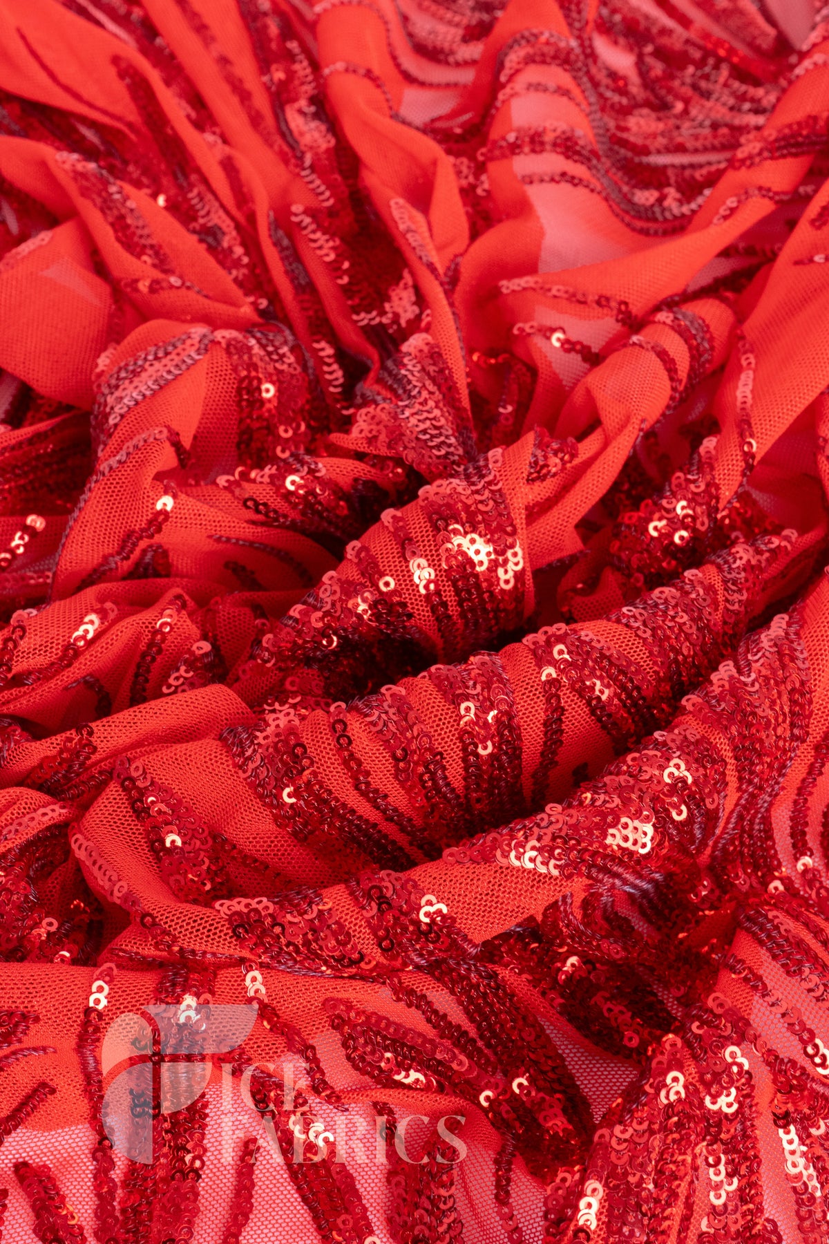 Flame 4 Way Stretch Sequin Spandex Fabric