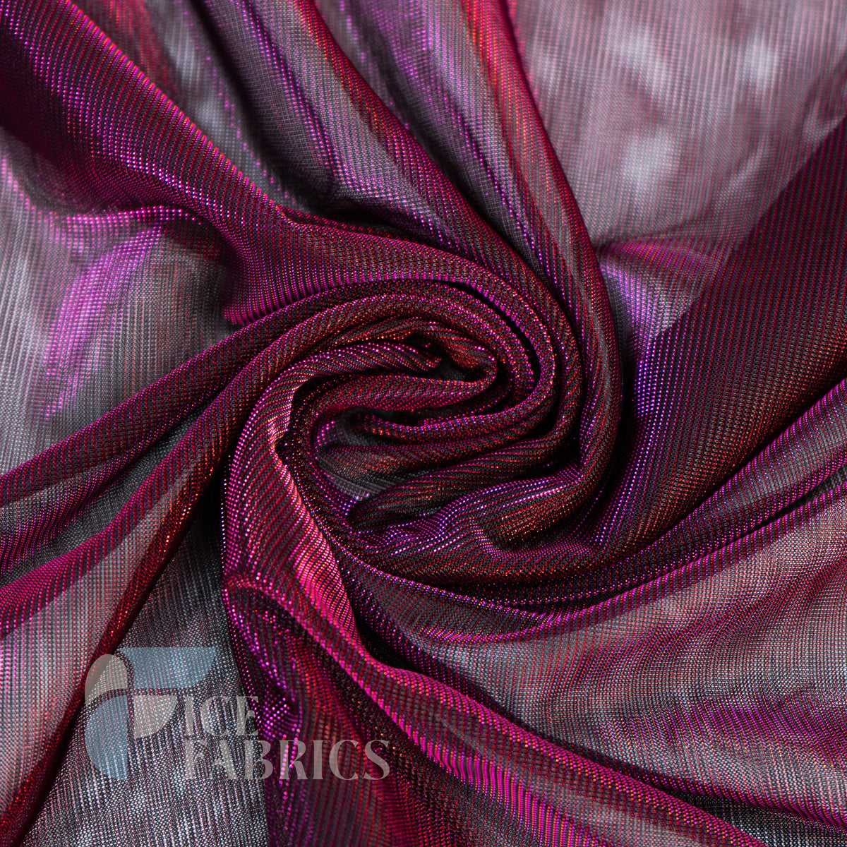 Shimmery Reflective Metallic Mesh Fabric