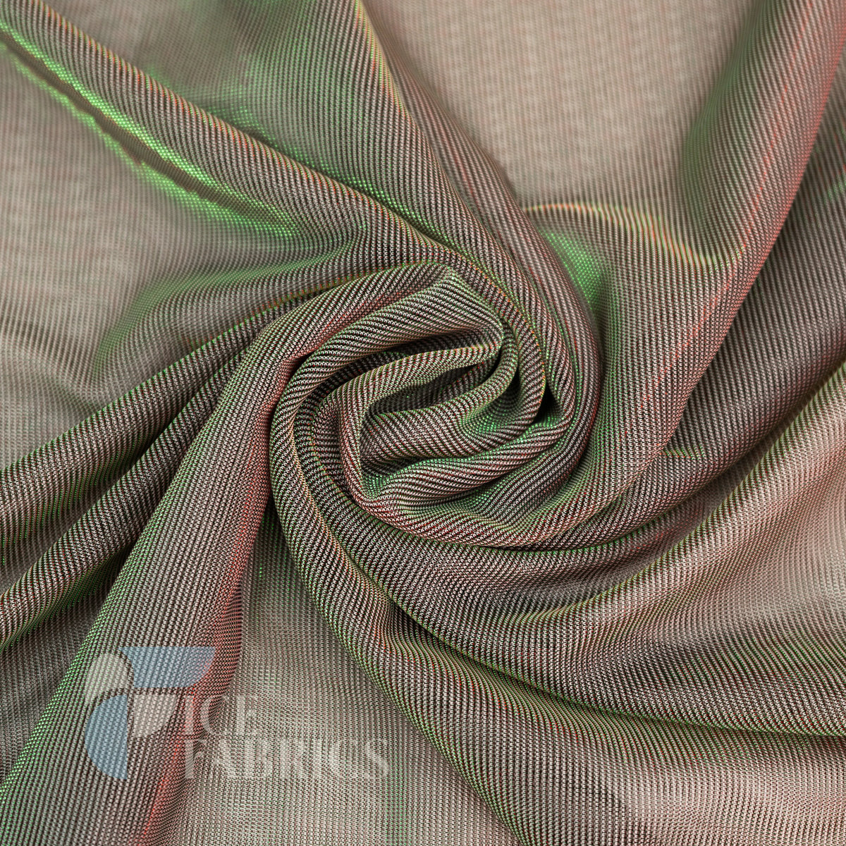 Shimmery Reflective Metallic Mesh Fabric